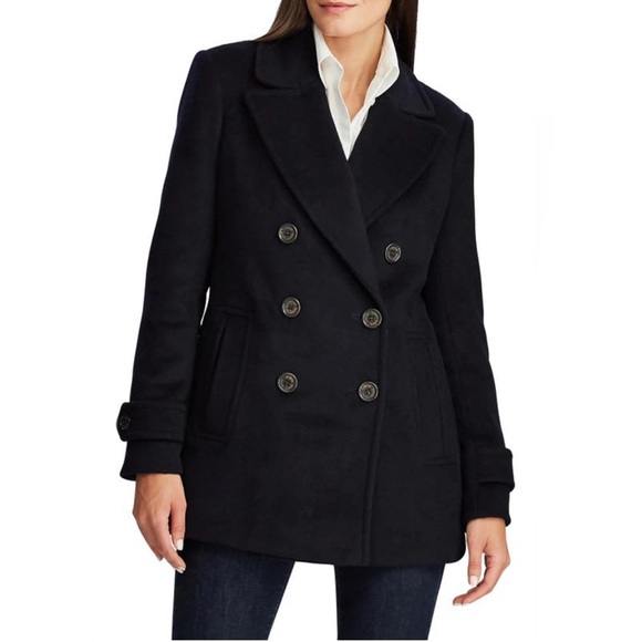 Lauren Ralph Lauren Jackets & Blazers - Lauren RALPH LAUREN Double Breasted Wool Blend Peacoat In Regal Navy size 12